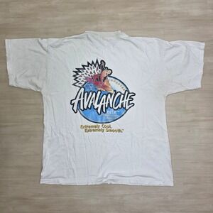 Vintage Avalanche Blue Peppermint Schnapps Shirt Murina XL White Single Stitch